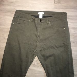 Dark green stretchy jeans/pants